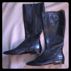 Black leather boots made in Italy